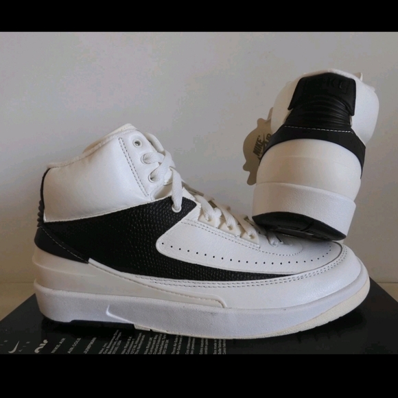 Nike Air Jordan 2 In Sail/Coconut Milk- Black Sneakers - Picture 1 of 7